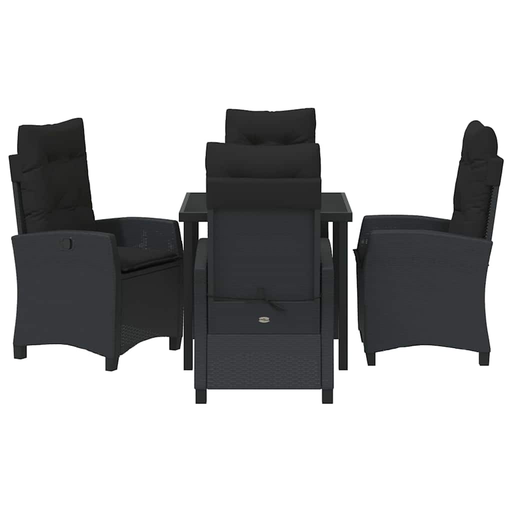 Ensemble de salle à manger pour jardin 5 pcs Noir polyrotin - XIOS
