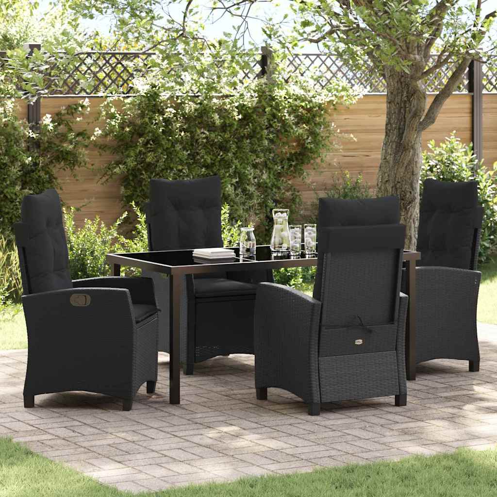 Ensemble de salle à manger pour jardin 5 pcs Noir polyrotin - XIOS