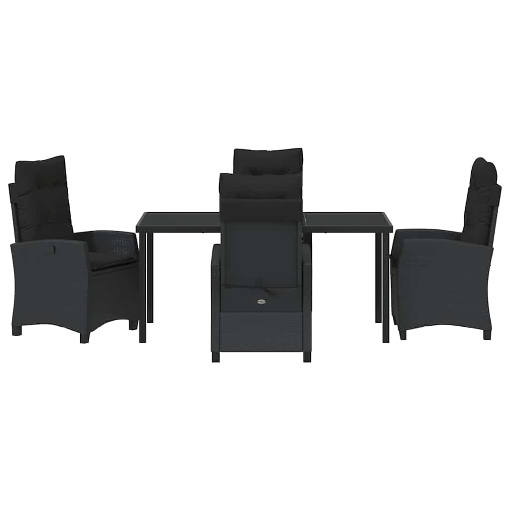 Ensemble de salle à manger pour jardin 5 pcs Noir polyrotin - XIOS