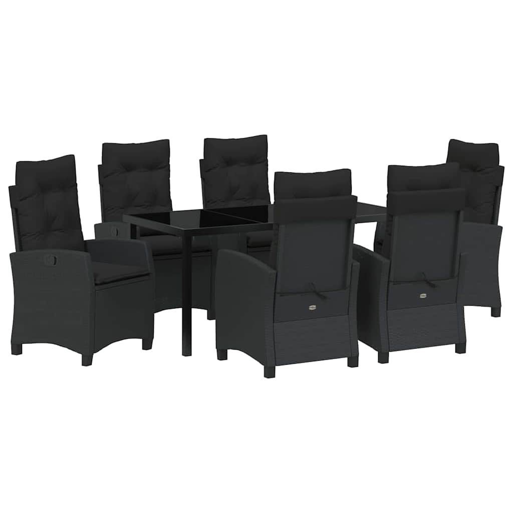 Ensemble de salle à manger pour jardin 7 pcs Noir polyrotin - XIOS