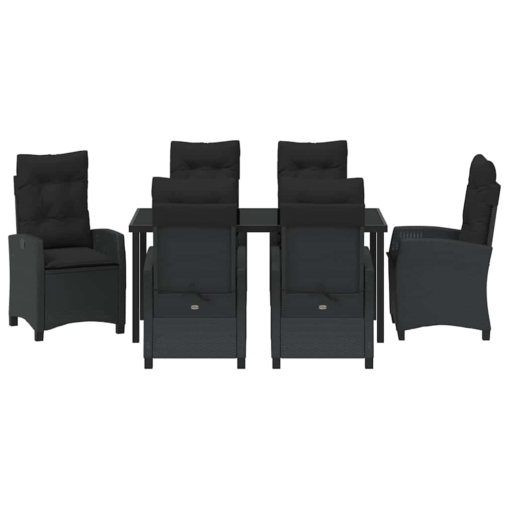 Ensemble de salle à manger pour jardin 7 pcs Noir polyrotin - XIOS