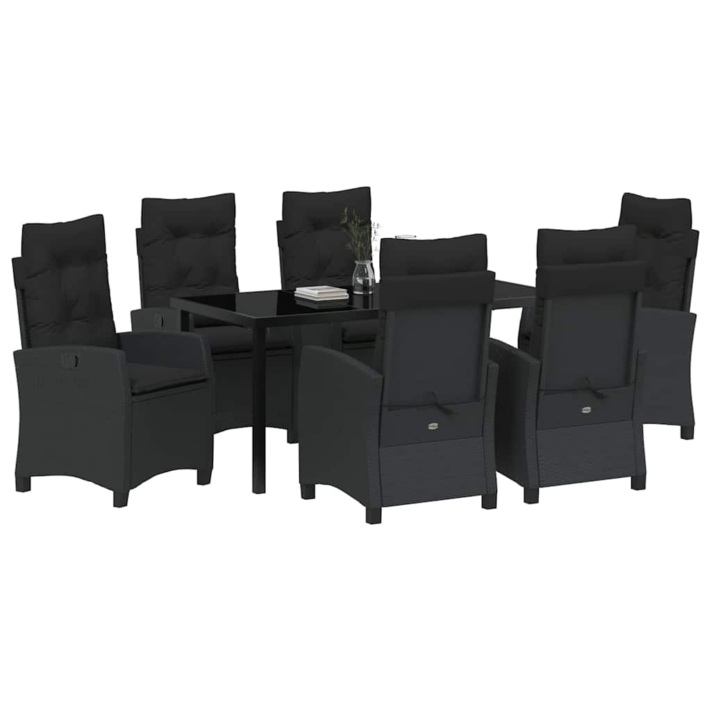Ensemble de salle à manger pour jardin 7 pcs Noir polyrotin - XIOS