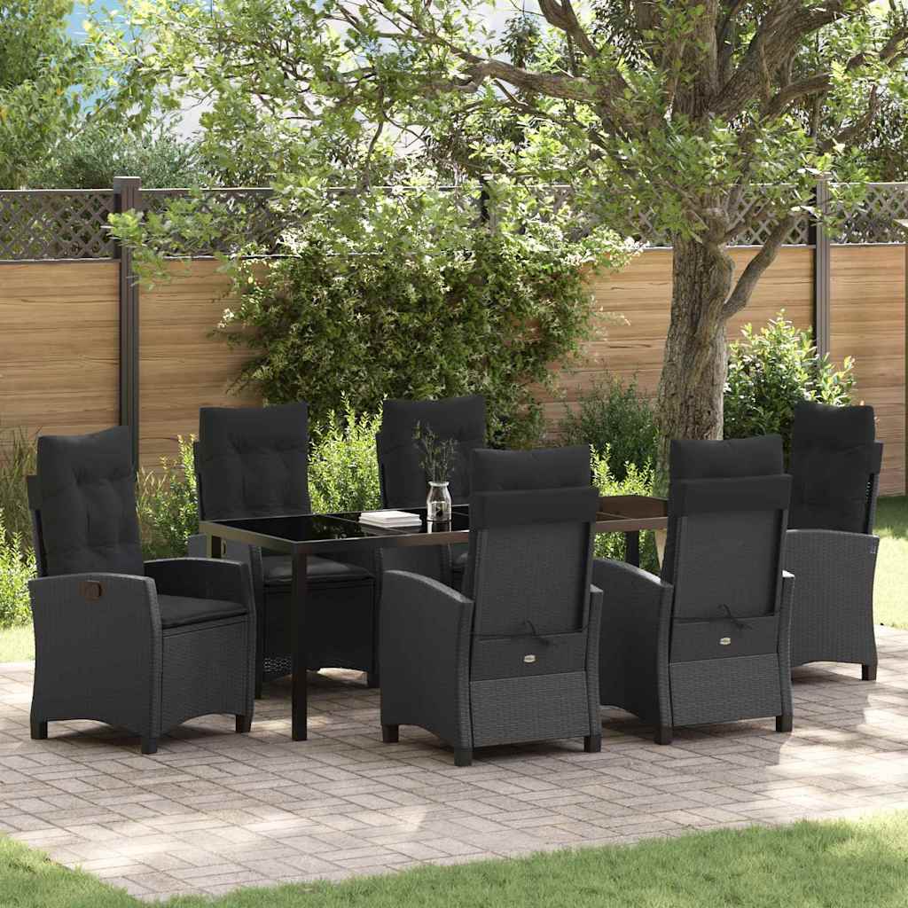 Ensemble de salle à manger pour jardin 7 pcs Noir polyrotin - XIOS