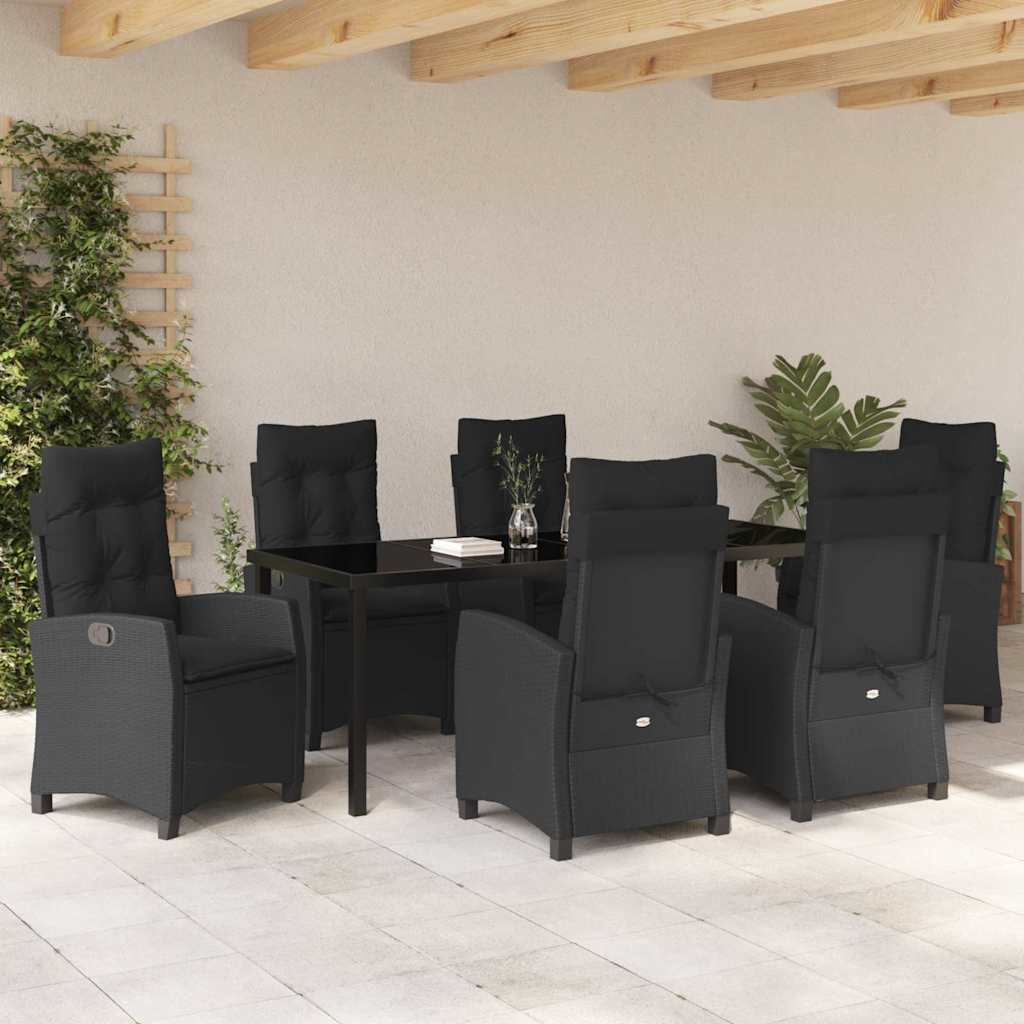 Ensemble de salle à manger pour jardin 7 pcs Noir polyrotin - XIOS