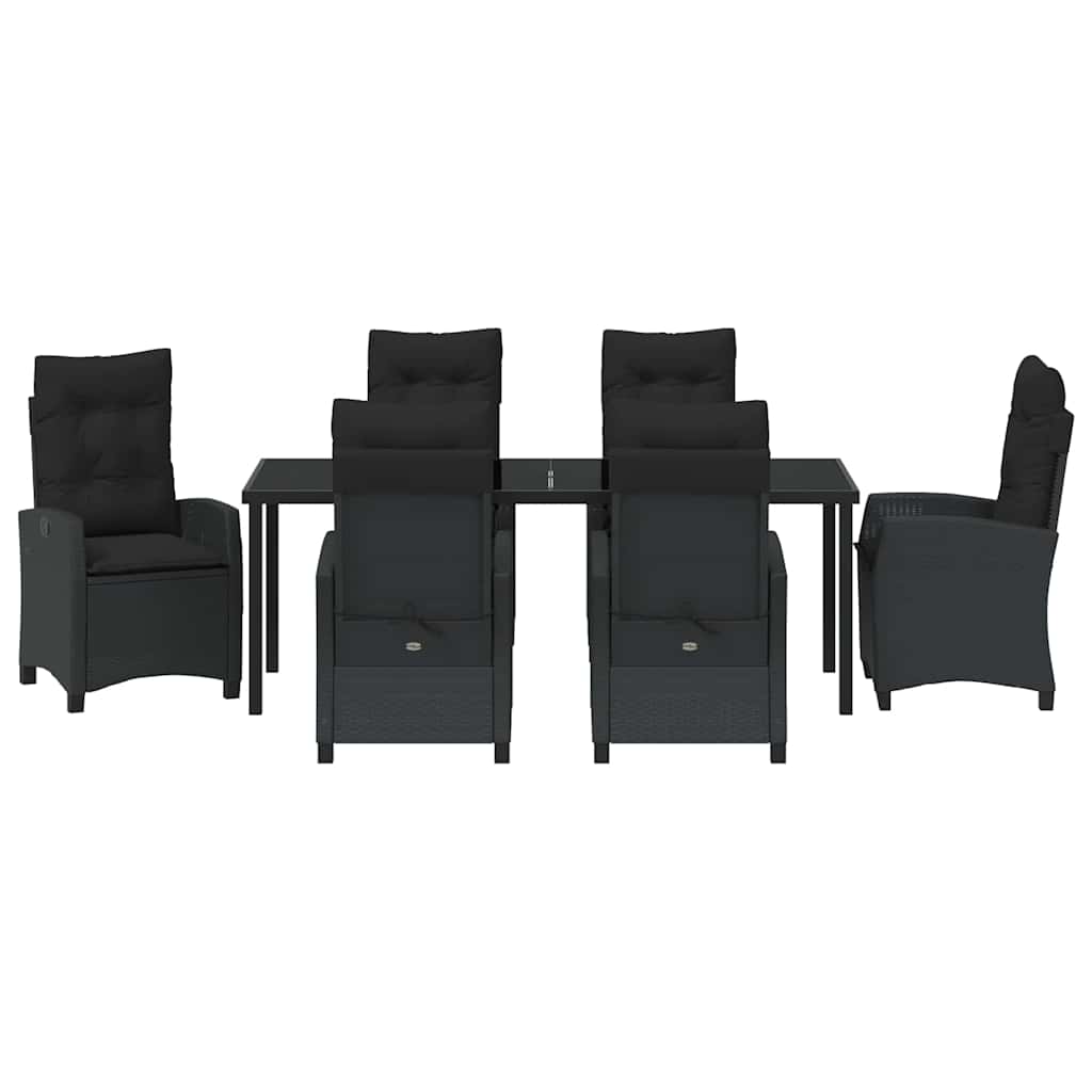 Ensemble de salle à manger pour jardin 7 pcs Noir polyrotin - XIOS