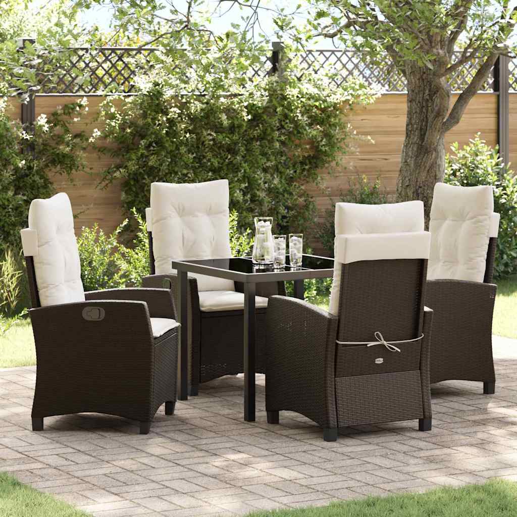 Ensemble de salle à manger pour jardin 5 pcs Marron polyrotin - XIOS