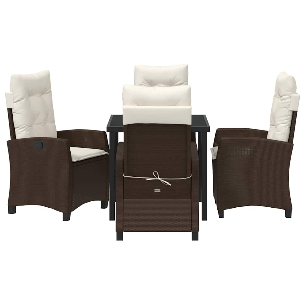 Ensemble de salle à manger pour jardin 5 pcs Marron polyrotin - XIOS