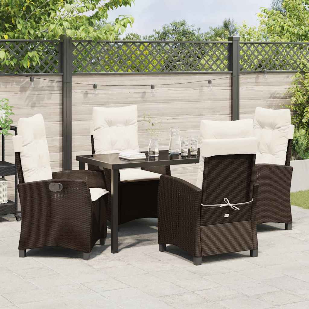 Ensemble de salle à manger pour jardin 5 pcs Marron polyrotin - XIOS