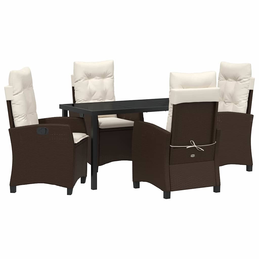 Ensemble de salle à manger pour jardin 5 pcs Marron polyrotin - XIOS