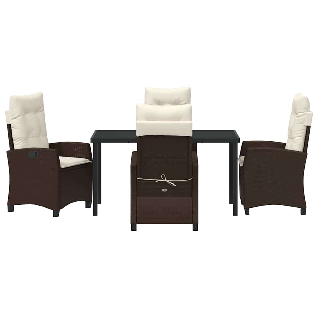Ensemble de salle à manger pour jardin 5 pcs Marron polyrotin - XIOS