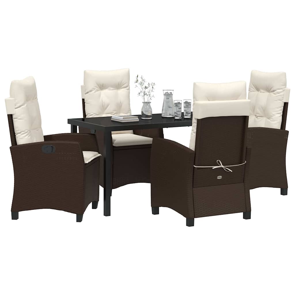 Ensemble de salle à manger pour jardin 5 pcs Marron polyrotin - XIOS