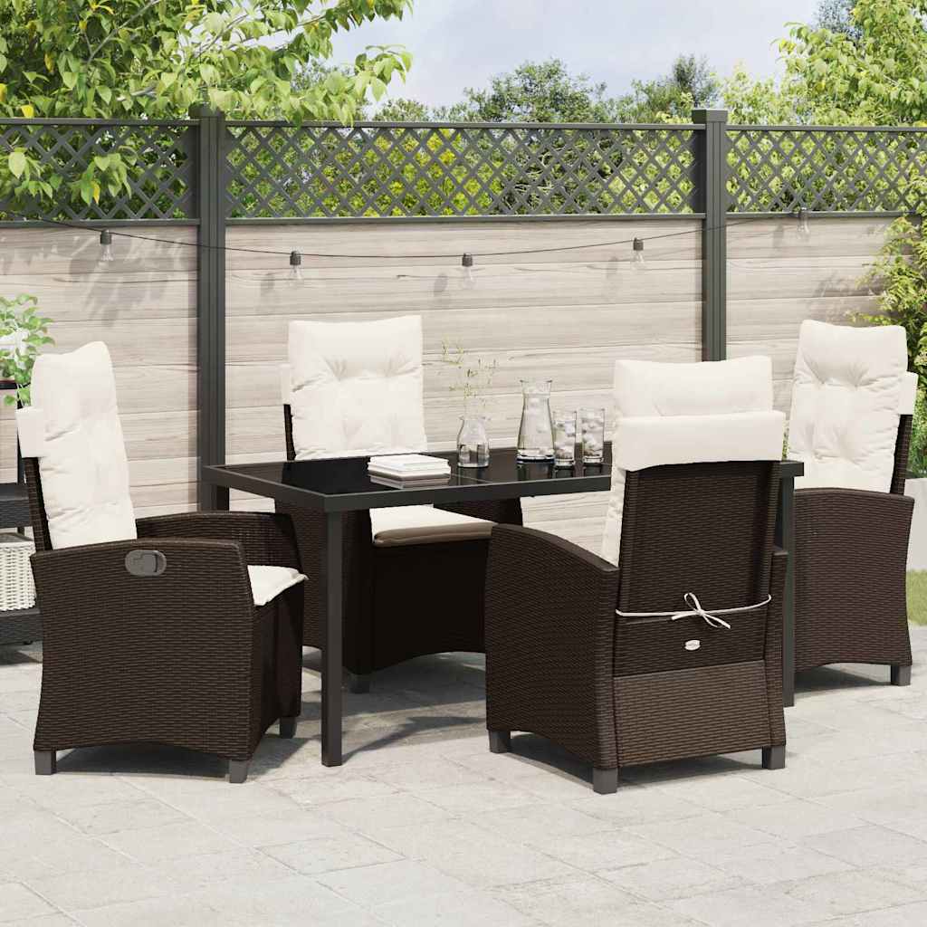 Ensemble de salle à manger pour jardin 5 pcs Marron polyrotin - XIOS