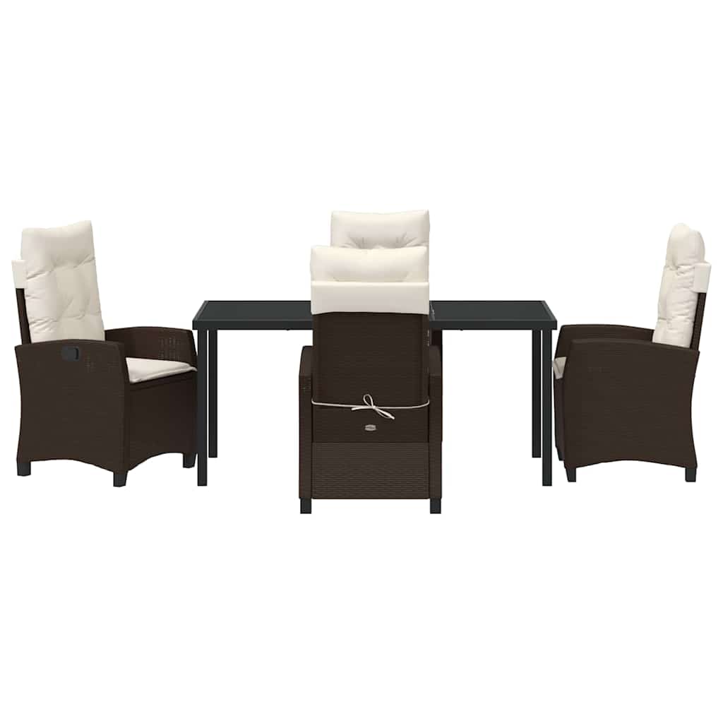 Ensemble de salle à manger pour jardin 5 pcs Marron polyrotin - XIOS
