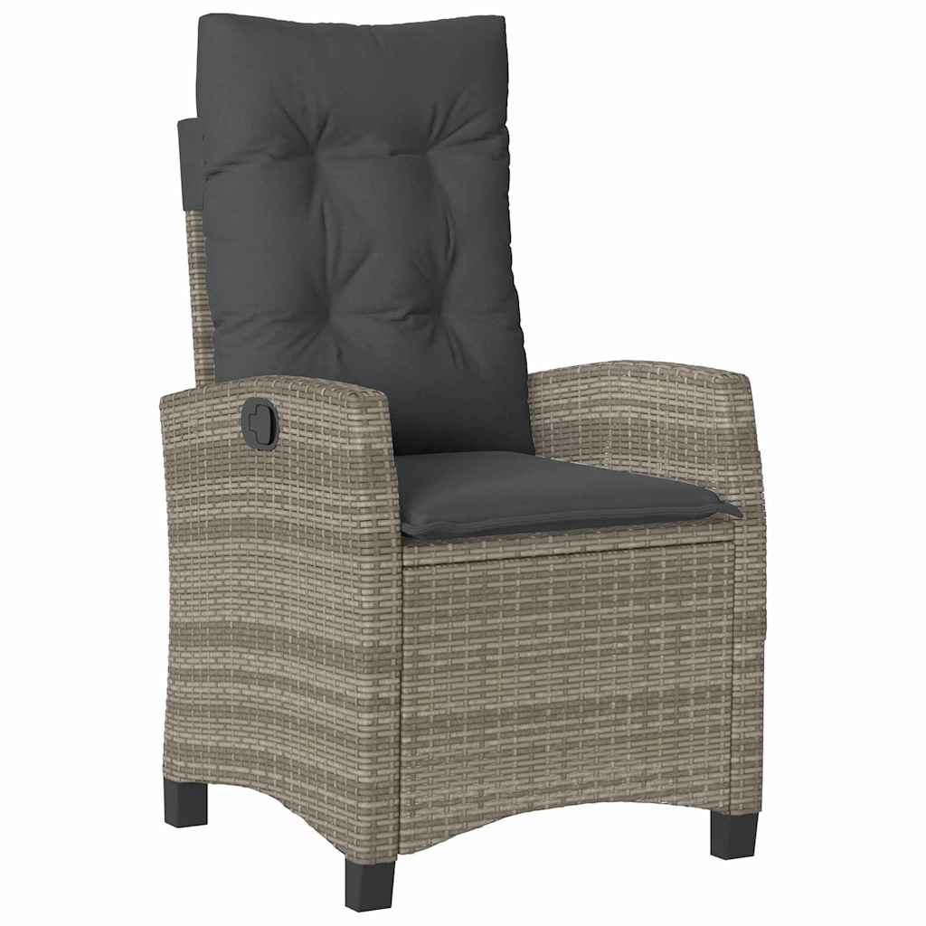 Ensemble de salle à manger pour jardin 5 pcs Gris polyrotin - XIOS