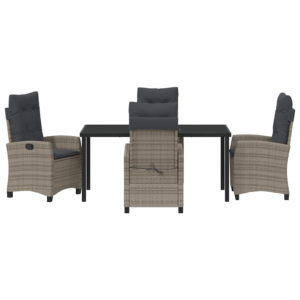 Ensemble de salle à manger pour jardin 5 pcs Gris polyrotin - XIOS