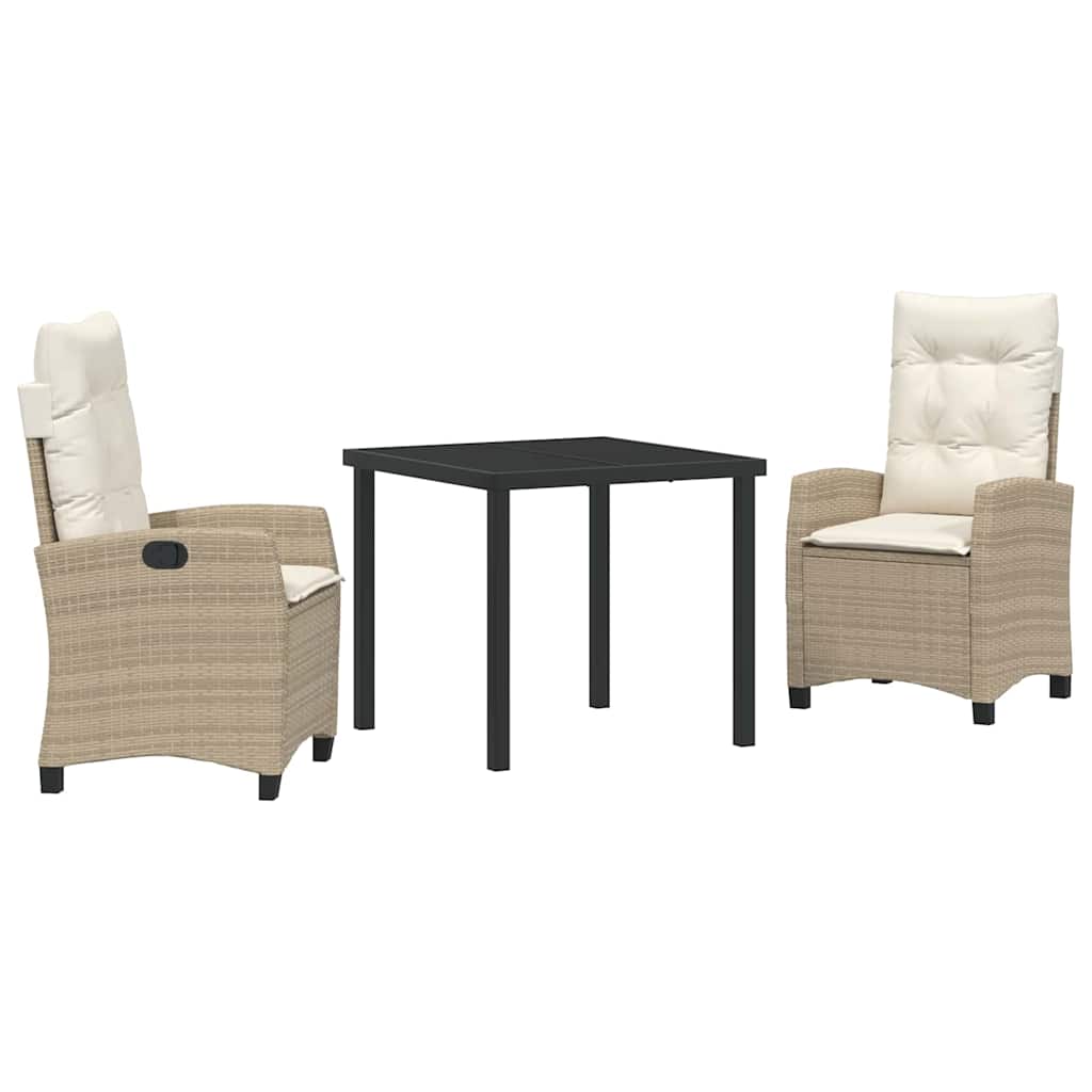 Ensemble de salle à manger pour jardin 3 pcs Beige polyrotin - XIOS