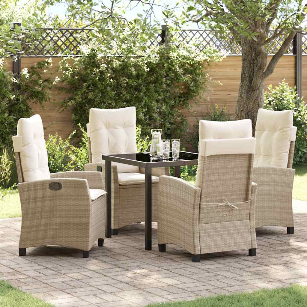 Ensemble de salle à manger pour jardin 5 pcs Beige polyrotin - XIOS