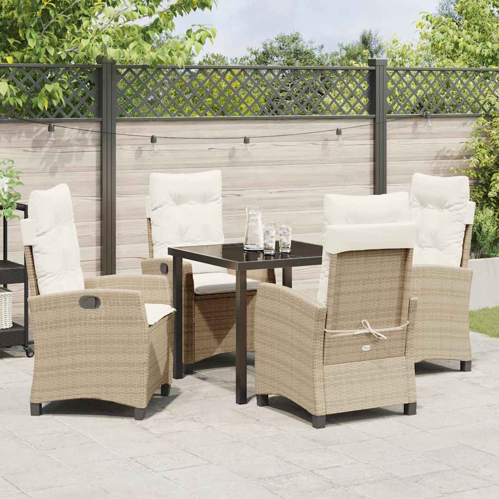 Ensemble de salle à manger pour jardin 5 pcs Beige polyrotin - XIOS