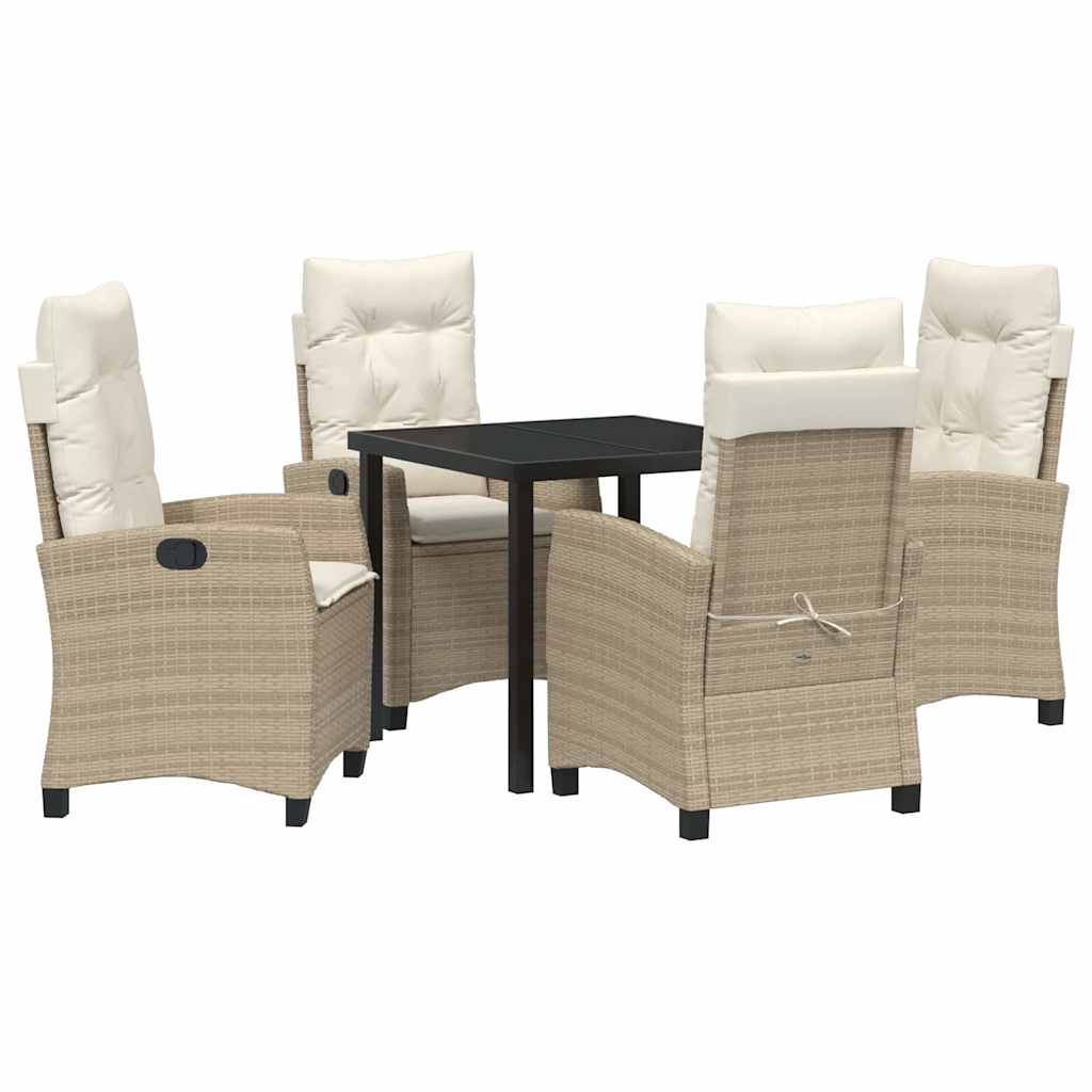 Ensemble de salle à manger pour jardin 5 pcs Beige polyrotin - XIOS
