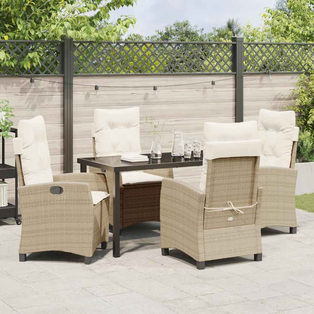 Ensemble de salle à manger pour jardin 5 pcs Beige polyrotin - XIOS