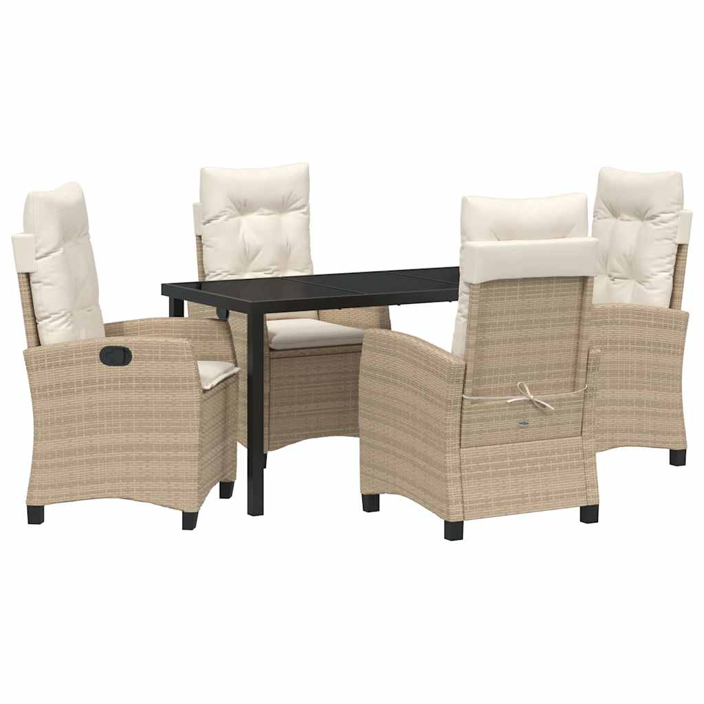 Ensemble de salle à manger pour jardin 5 pcs Beige polyrotin - XIOS