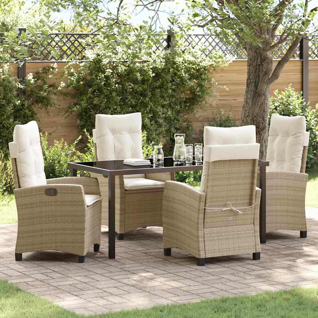 Ensemble de salle à manger pour jardin 5 pcs Beige polyrotin - XIOS