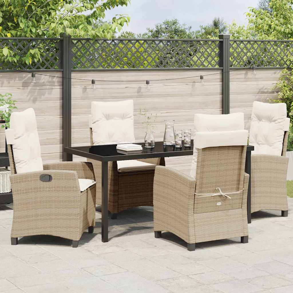 Ensemble de salle à manger pour jardin 5 pcs Beige polyrotin - XIOS