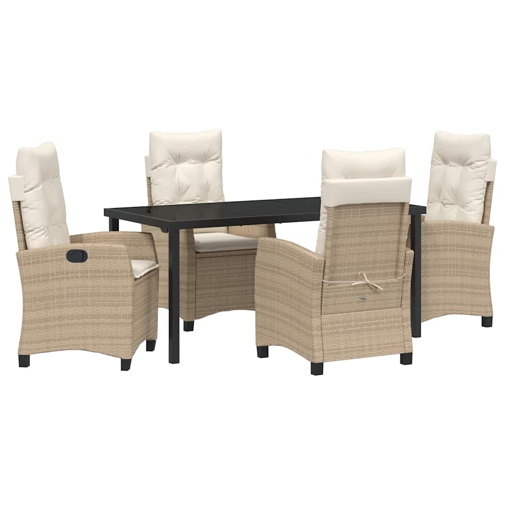 Ensemble de salle à manger pour jardin 5 pcs Beige polyrotin - XIOS