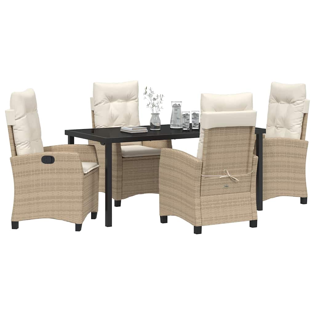 Ensemble de salle à manger pour jardin 5 pcs Beige polyrotin - XIOS