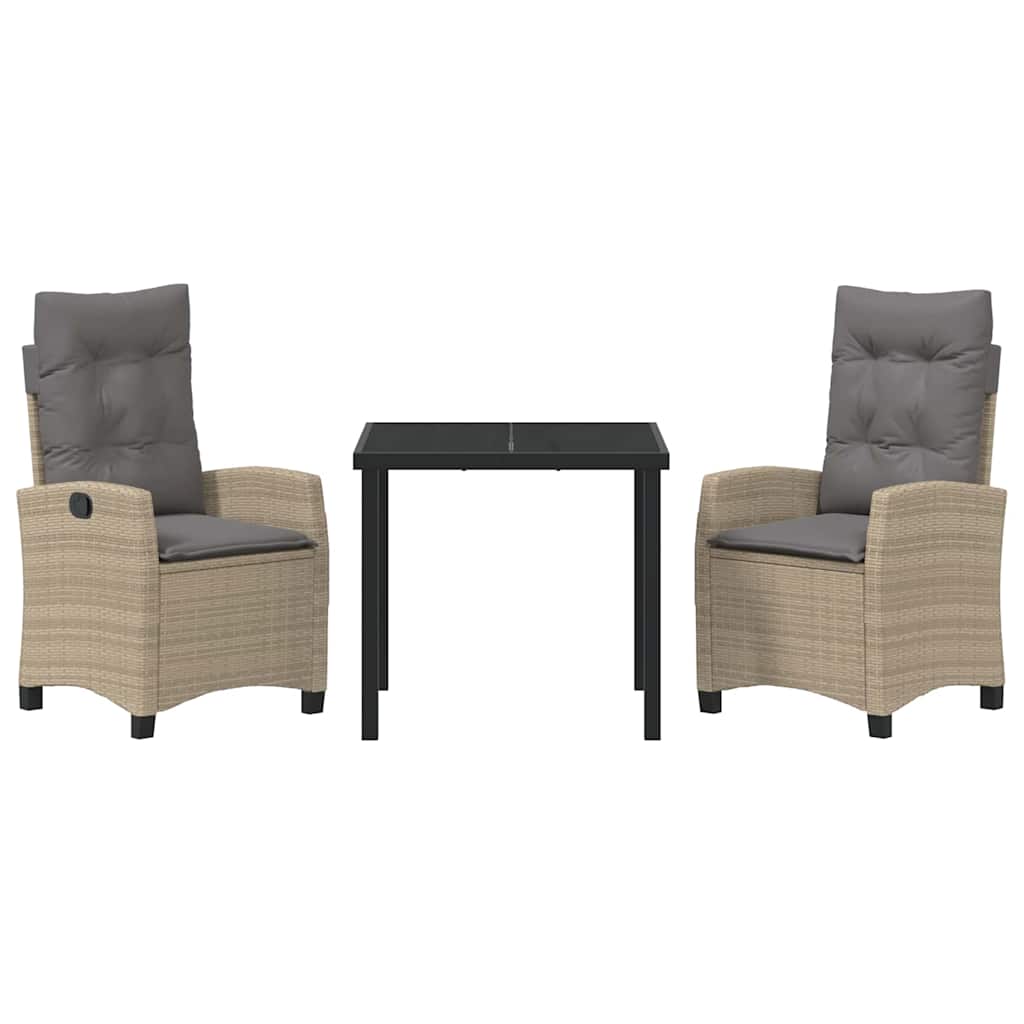 Ensemble de salle à manger pour jardin 3 pcs Beige polyrotin - XIOS