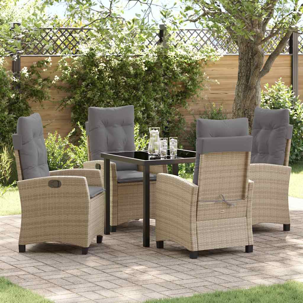 Ensemble de salle à manger pour jardin 5 pcs Beige polyrotin - XIOS