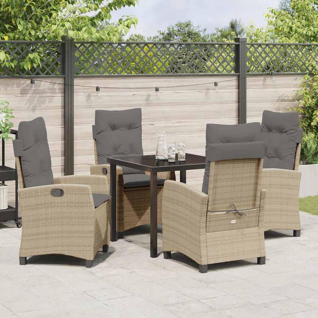 Ensemble de salle à manger pour jardin 5 pcs Beige polyrotin - XIOS