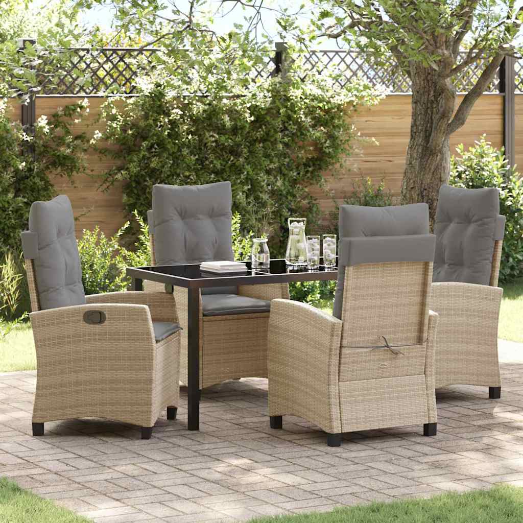 Ensemble de salle à manger pour jardin 5 pcs Beige polyrotin - XIOS