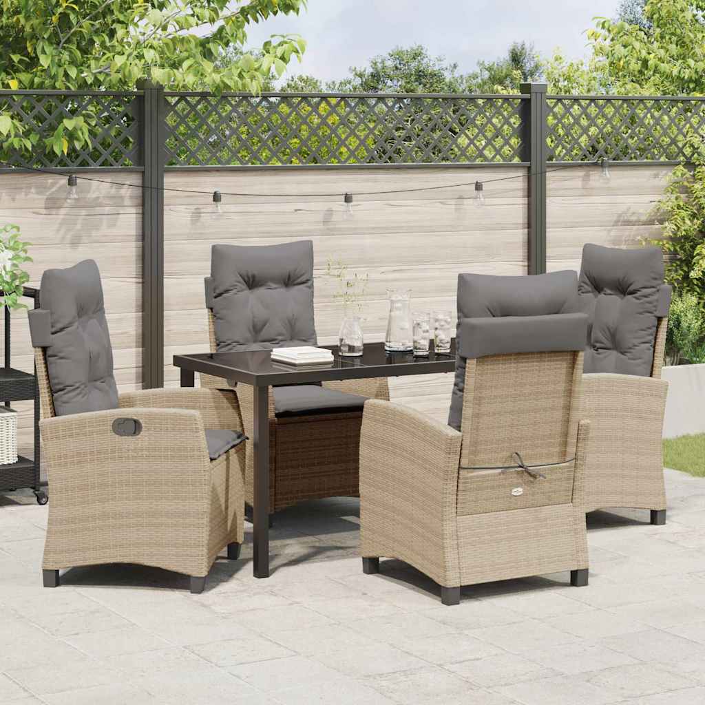 Ensemble de salle à manger pour jardin 5 pcs Beige polyrotin - XIOS
