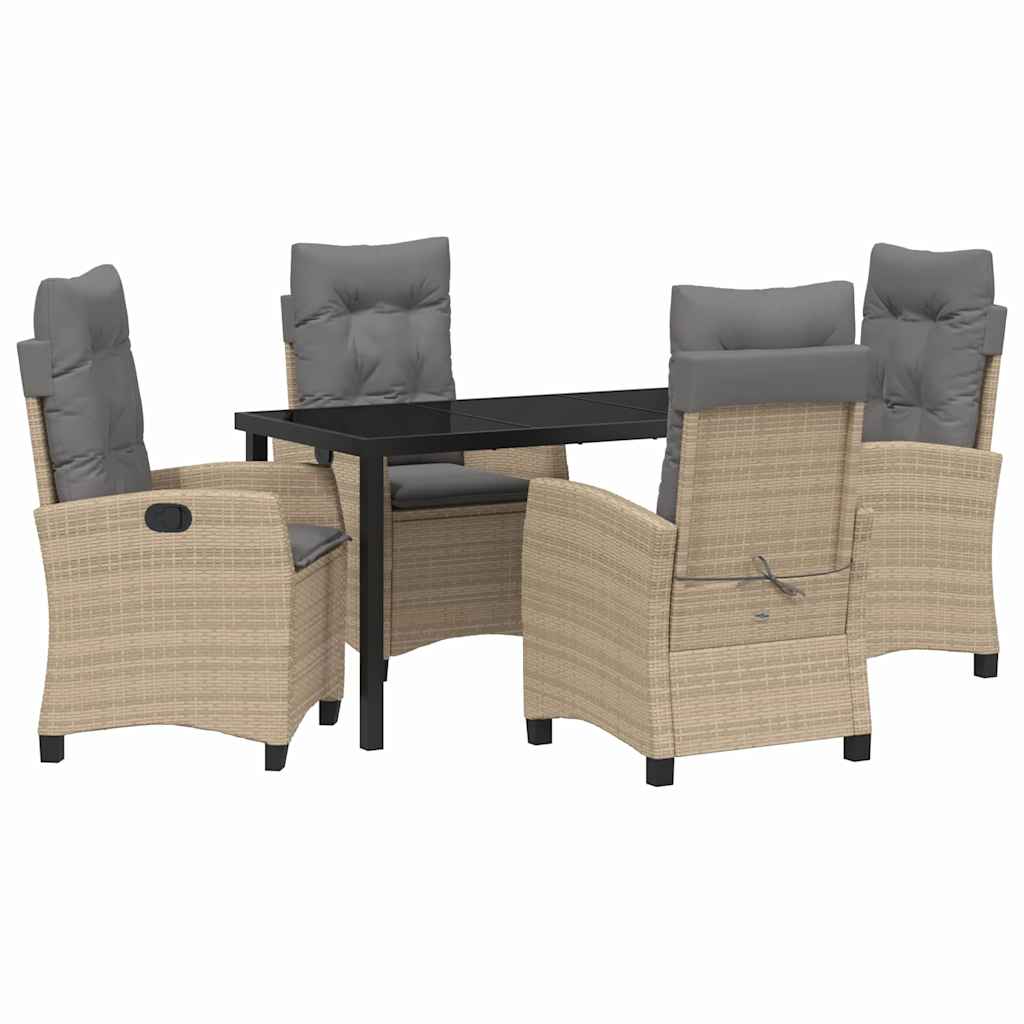 Ensemble de salle à manger pour jardin 5 pcs Beige polyrotin - XIOS