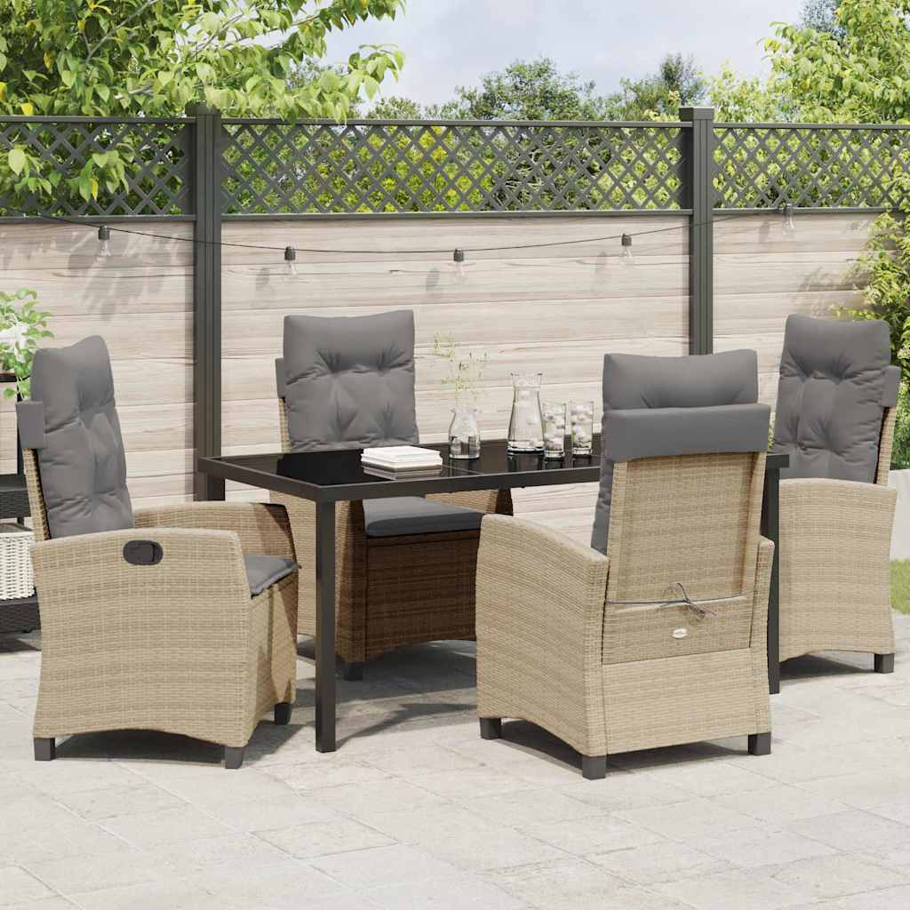 Ensemble de salle à manger pour jardin 5 pcs Beige polyrotin - XIOS