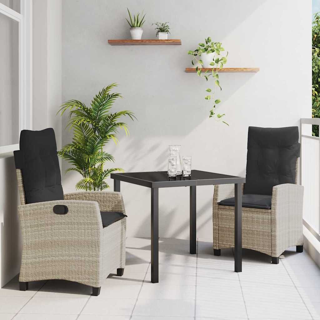 Ensemble de salle à manger pour jardin 3 pcs Gris clair - XIOS