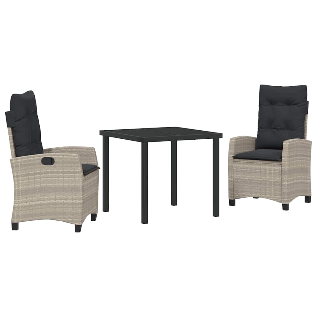 Ensemble de salle à manger pour jardin 3 pcs Gris clair - XIOS
