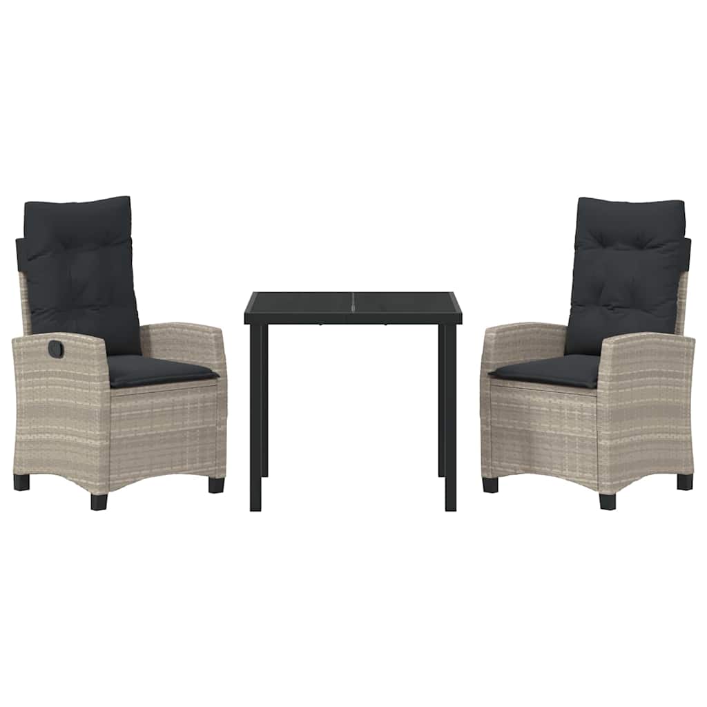 Ensemble de salle à manger pour jardin 3 pcs Gris clair - XIOS