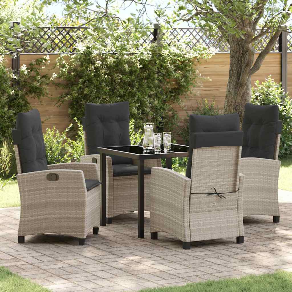 Ensemble de salle à manger pour jardin 5 pcs Gris clair - XIOS
