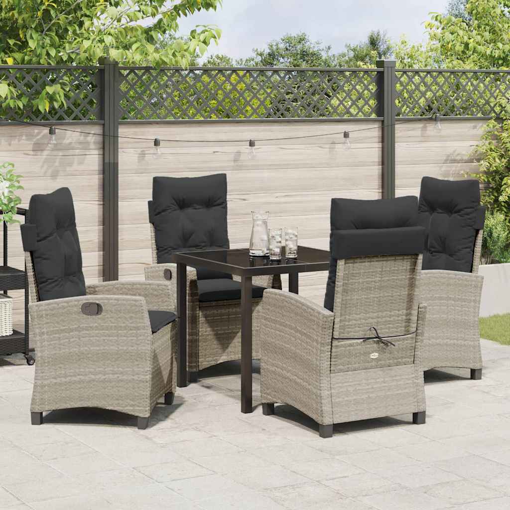 Ensemble de salle à manger pour jardin 5 pcs Gris clair - XIOS
