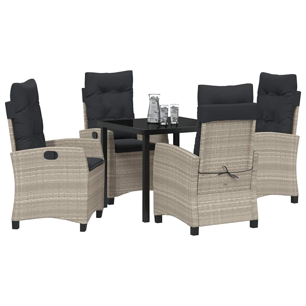 Ensemble de salle à manger pour jardin 5 pcs Gris clair - XIOS