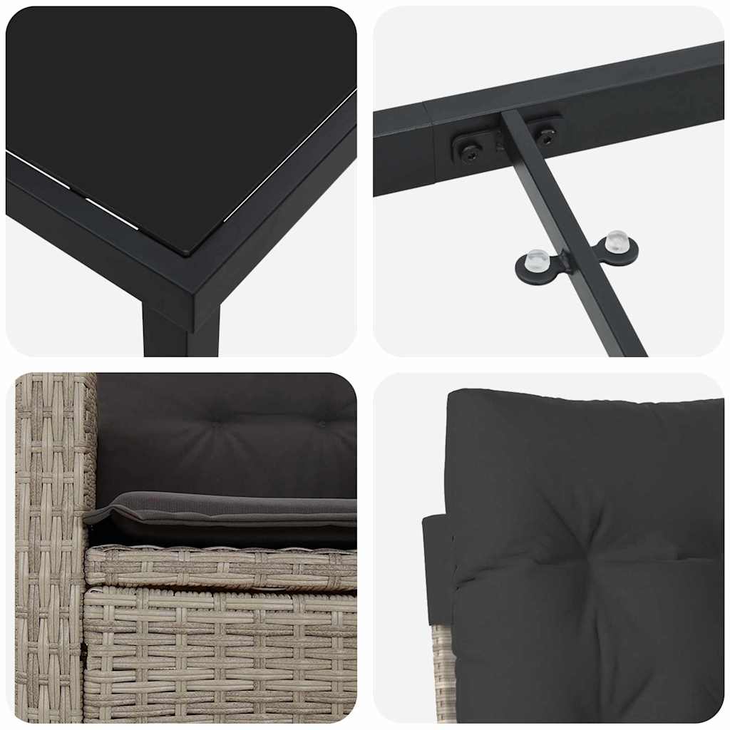 Ensemble de salle à manger pour jardin 5 pcs Gris clair - XIOS