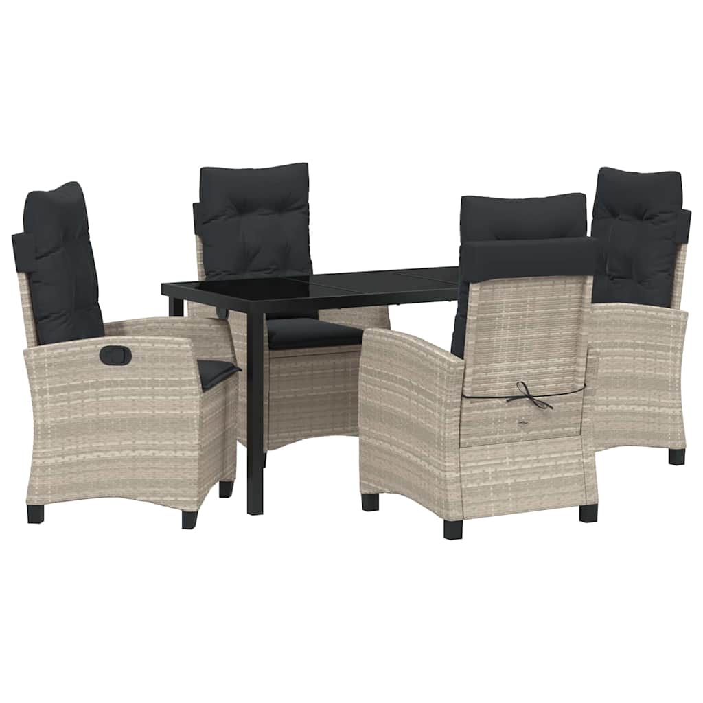Ensemble de salle à manger pour jardin 5 pcs Gris clair - XIOS