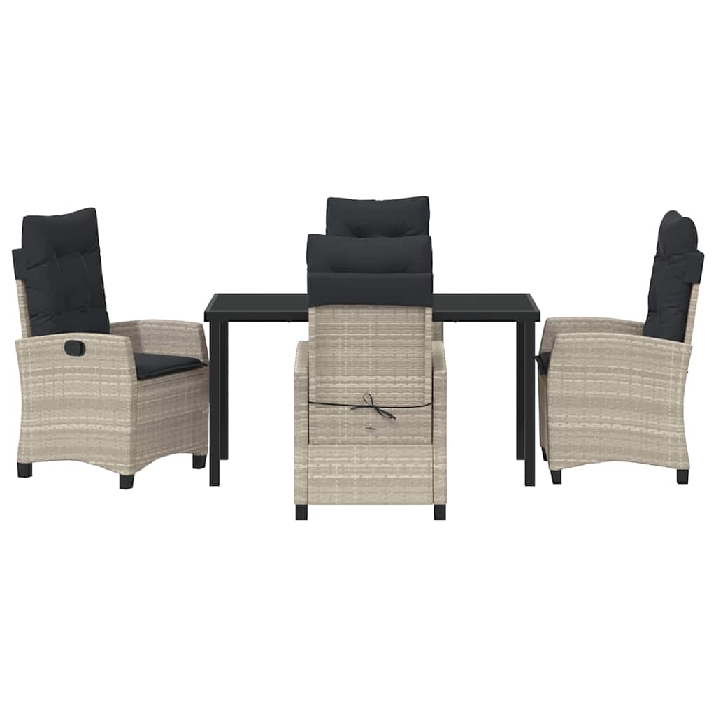 Ensemble de salle à manger pour jardin 5 pcs Gris clair - XIOS