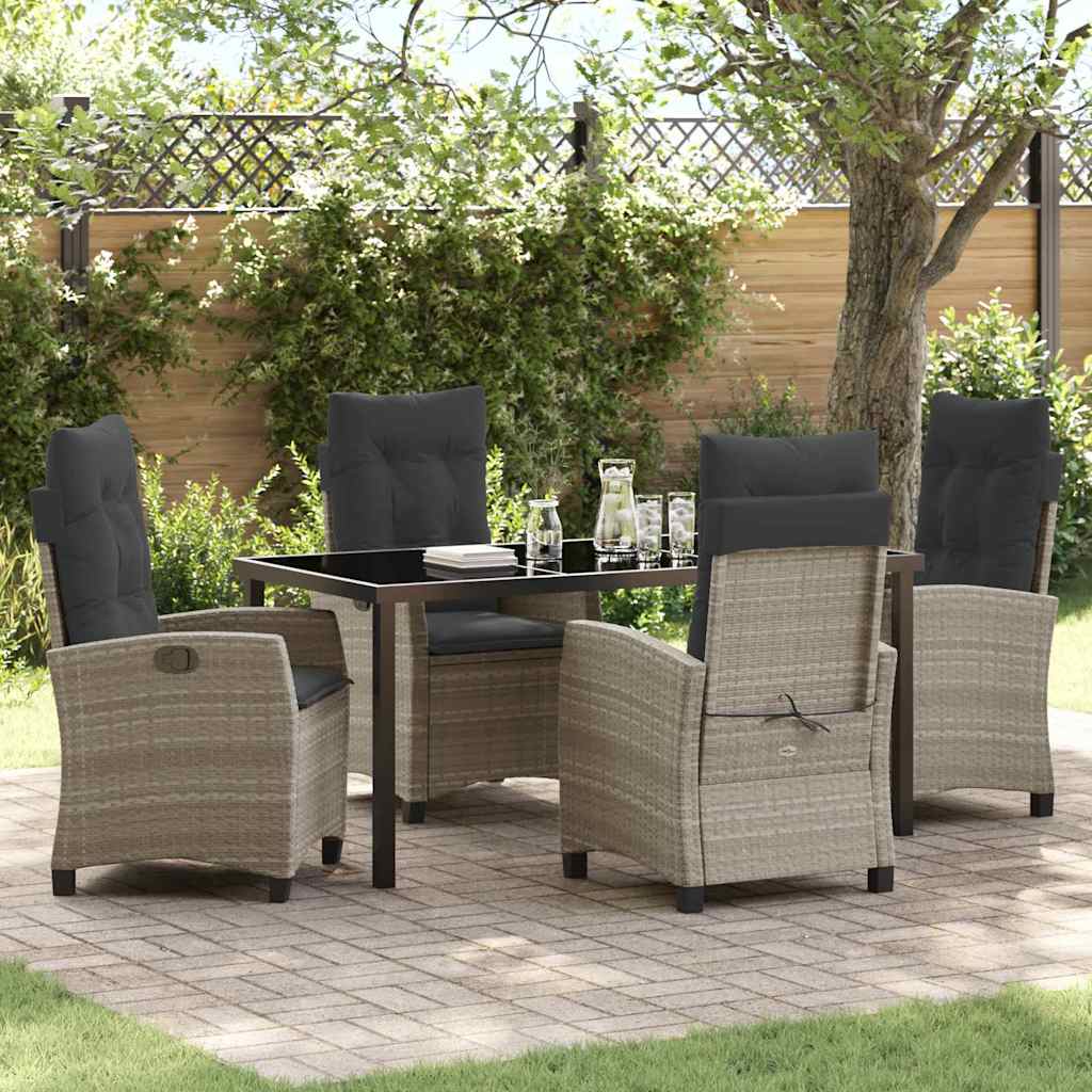 Ensemble de salle à manger pour jardin 5 pcs Gris clair - XIOS