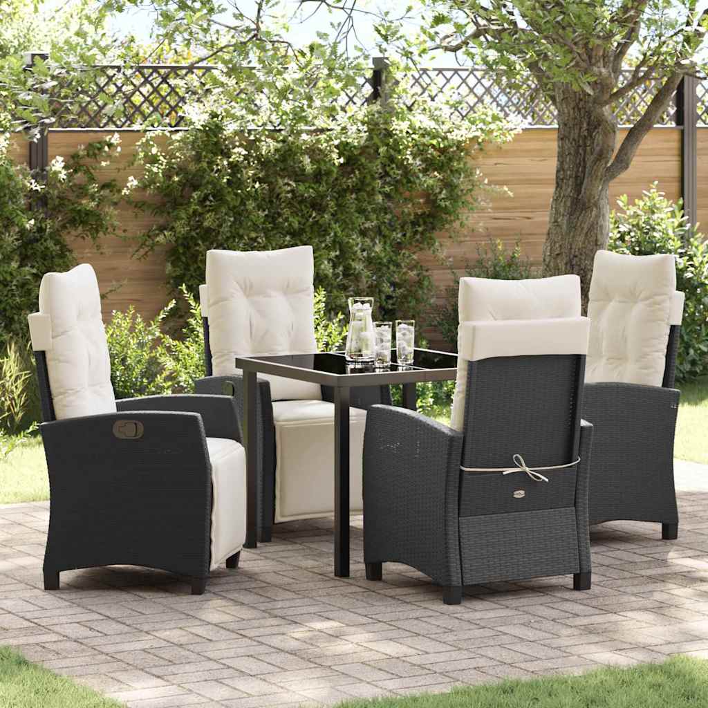 Ensemble de salle à manger pour jardin 5 pcs Noir polyrotin - XIOS