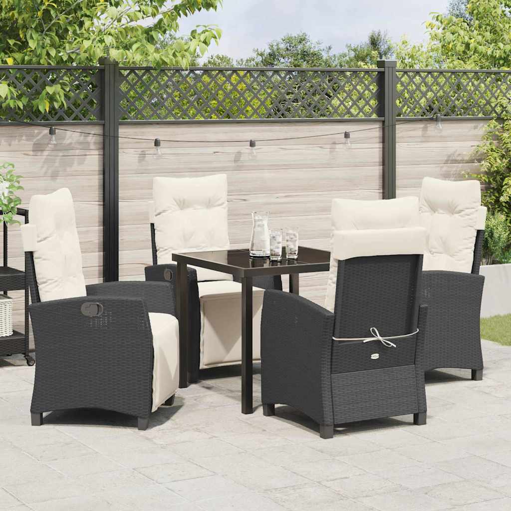 Ensemble de salle à manger pour jardin 5 pcs Noir polyrotin - XIOS