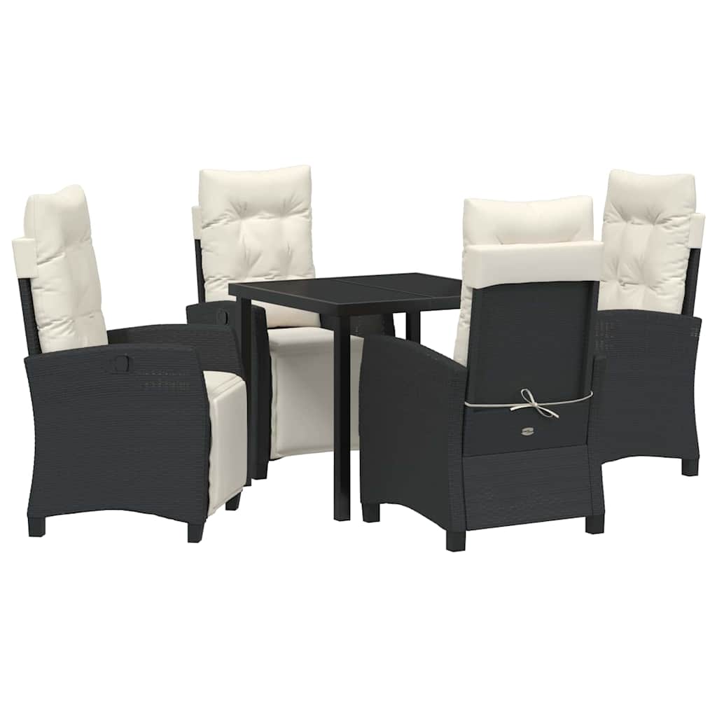 Ensemble de salle à manger pour jardin 5 pcs Noir polyrotin - XIOS