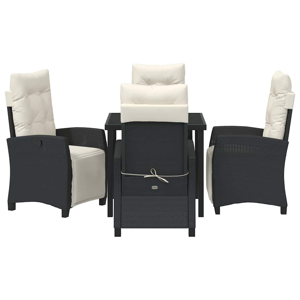 Ensemble de salle à manger pour jardin 5 pcs Noir polyrotin - XIOS